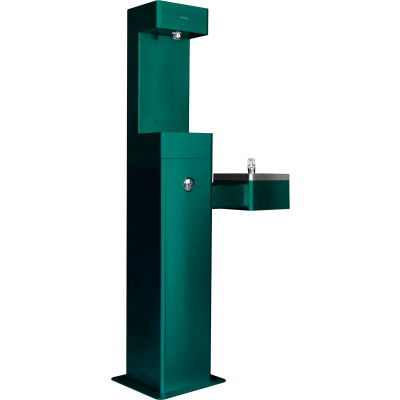 Global Industrial™ Outdoor Drinking Fountain & Bottle Filling Station w / Filter, Green