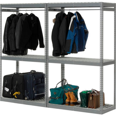 Global Industrial™ Boltless Luggage Garment Double Rack - 96 po l x 24 po P x 84 po H