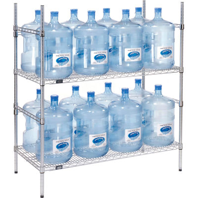 Étagère de rangement pour bouteilles d’eau de 5 gallons, capacité 16 bouteilles