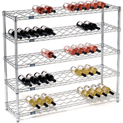 Nexel® Bouteille de vin Rack - 65 Bouteille 48"W x 14"D x 42"H, Chrome