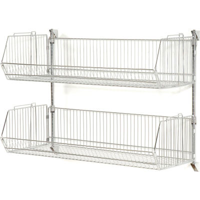 Wall Mount Basket Kit 36"W x 20"D x 12"H (2 Basket) Chrome