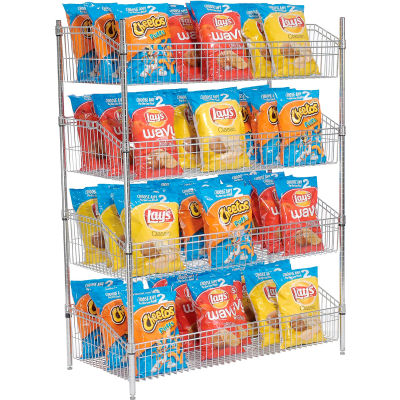 Nexel® Wire Shelf Basket 48"W x 18"D x 63"H