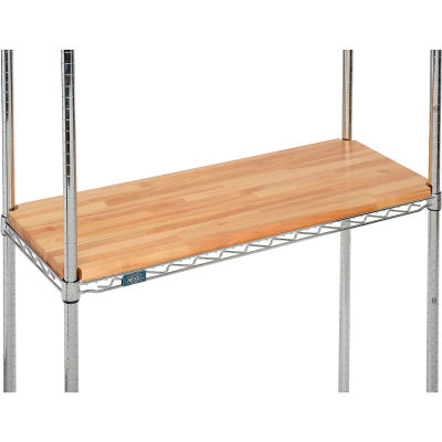 Plateau en bois dur pour rayonnage en treillis métallique, 36 po l x 24 po P x 1 po d'épaisseur