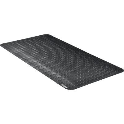 Global Industrial™ Diamond Plate Anti Fatigue Mat, 15/16 » d’épaisseur, 2'L x 4'L, Noir