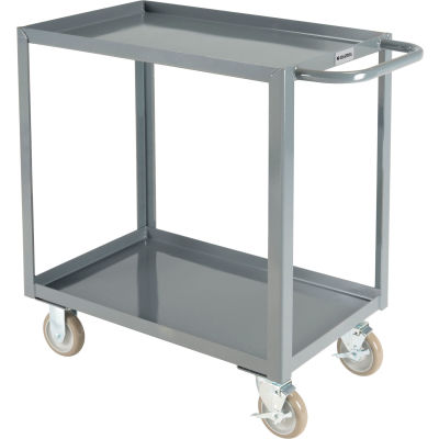 Chariot utilitaire industriel™ mondial en acier avec 2 étagères à plateau, 1200 lb. Capacité, 30"L x 18"L x 35"H