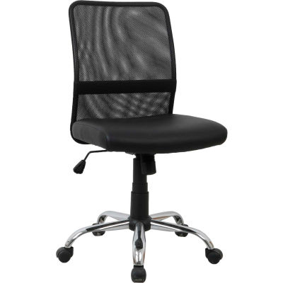 Chaise interion® mesh back task avec mi-dos, cuir synthétique, noir