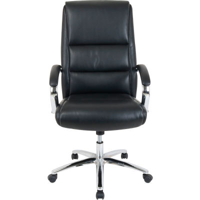 Interion® chaise exécutive en cuir collé antimicrobien moderne confort, noir