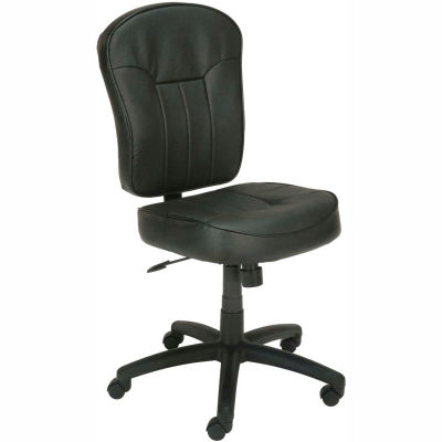 Boss Office Chair - Leather - Mid Back - Black