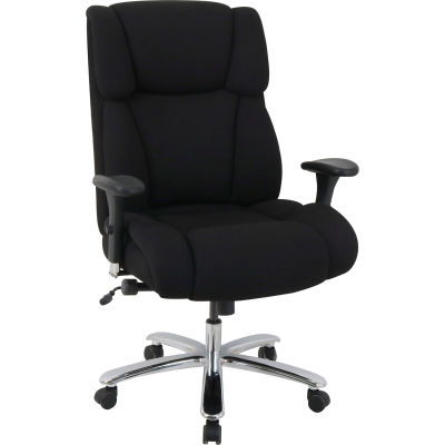 Interion® chaise grande et haute de 24 heures avec le dos élevé et les bras réglables, tissu, noir