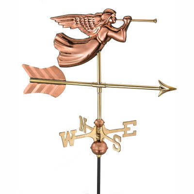 Good Directions Angel Garden Weathervane, Polished Copper w/Garden Pole