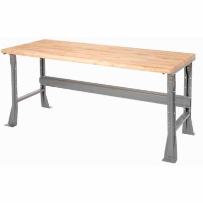 Global Industrial™ Flared Leg Workbench w/ Maple Safety Edge Top, 72"W x 36"D, Gray