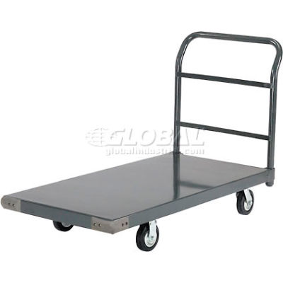 Global Industrial™ Steel Deck Platform Truck 36 x 24 1400 Lb. Capacity 5" Rubber Casters