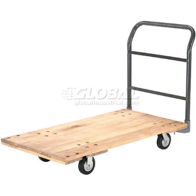 Global Industrial™ Hardwood Deck Platform Truck 60 x 30 1400 Lb. Capacité 5" Rubber Casters