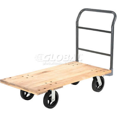 Global Industrial™ Hardwood Deck Platform Truck 60 x 30 2400 Lb. Capacité 8" Rubber Casters