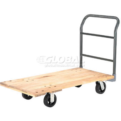 Global Industrial™ Hardwood Deck Platform Truck 48 x 24 2000 Lb. Capacité 6" Rubber Casters