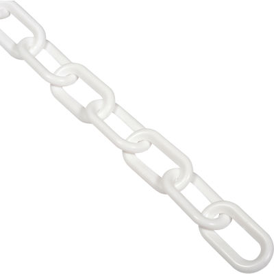 Global Industrial™ Plastic Chain Barrier, 2"x50'L, Blanc