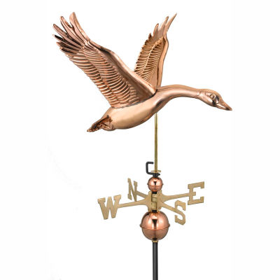 Good Directions Feathered Goose Weathervane, Polished Copper
