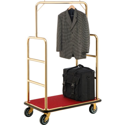 Global Industrial™ Bellman Cart With Straight Uprights, 6" Casters, Gold Stainless Steel