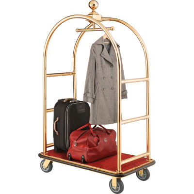 Global Industrial™ Bellman Cart With Curved Uprights, 6" Casters, Gold Stainless Steel