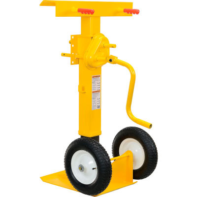 Global Industrial™ Hand Crank Trailer Jack Stand 100 000 Lb. Static Cap. Roues pneumatiques