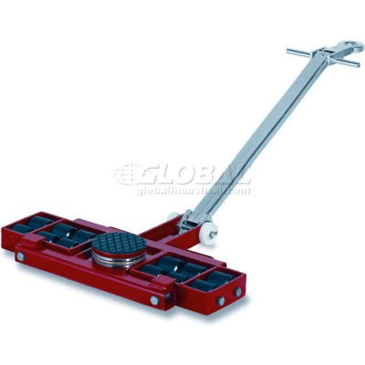 GKS Perfekt® L9 Machinery Roller Dolly Swivel Plate, Steer Handle 19,800 Lb. Cap.