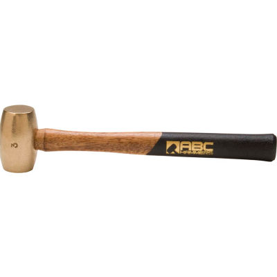ABC Hammers ABC3BW 3 lb. Non-Sparking Brass Hammer, 12.5" Wood Handle