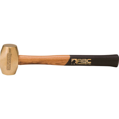 ABC Hammers ABC3BW 3 lb. Non-Sparking Brass Hammer, 12.5" Wood Handle