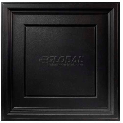 Dalle de plafond Genèse concepteur icône coffre PVC 753-07, 2' L X 2' W, noir satiné - 12/caisse