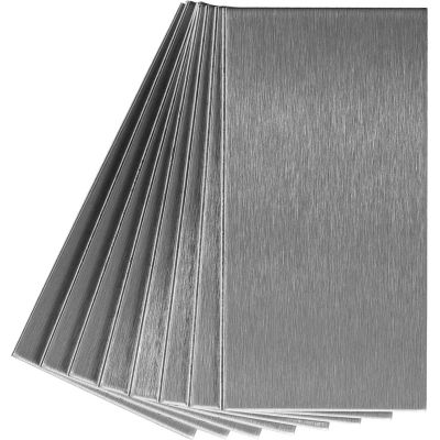 Aspect Long Grain 3" X 6" Brushed Stainless Metal Decorative Tile Backsplash, 8 Pack - A52-50