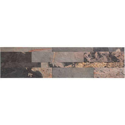 Aspect 23,6" x 5,9" Peel & Stick Stone Decorative Tile Backsplash, Medley Slate - A90-81