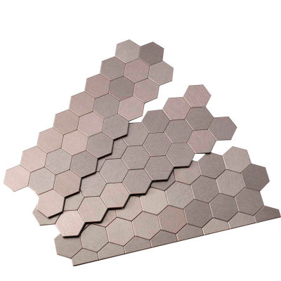 Aspect Honeycomb Matted 12" X 4" Brushed Stainless Metal Decorative Tile Backsplash - A98-50