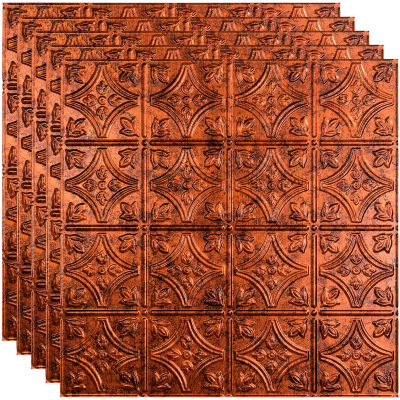 Fasade Syle traditionnel # 1 - 23-3/4 » x 23-3/4 » PVC Pose en carreaux en cuivre de pierre de lune - PL5018