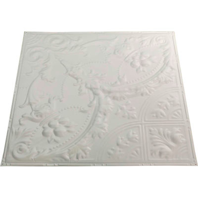 Great Lakes Tin Saginaw 2' X 2' Nail-up Tin Ceiling Tile in Antique White - T53-02