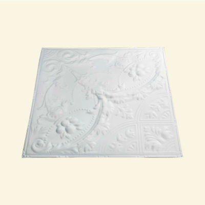 Great Lakes Tin Saginaw 2' X 2' Lay-in Tin Ceiling Tile in Matte White - Y53-01