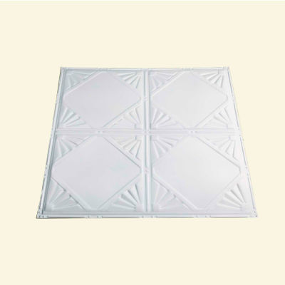 Grande Lakes Tin Erie 2' X 2' Lay-in Tin Ceiling Tile in Gloss White - Y56-00