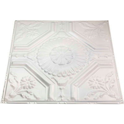 Great Lakes Tin Rochester 2' X 2' Lay-in Tin Ceiling Tile in Antique White - Y58-02