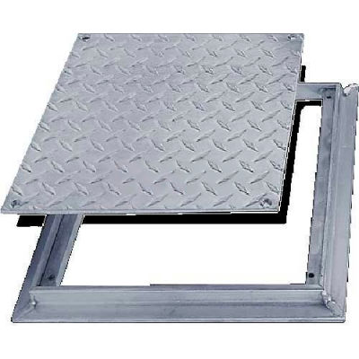 Acudor 24 x 24 aluminium Diamond Plate étage porte - Aucune charnière