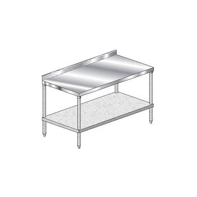 Aero Manufacturing 304 Table en acier inoxydable, 72 x 24 », sous étagère, dosseret 2-3/4 », calibre 14
