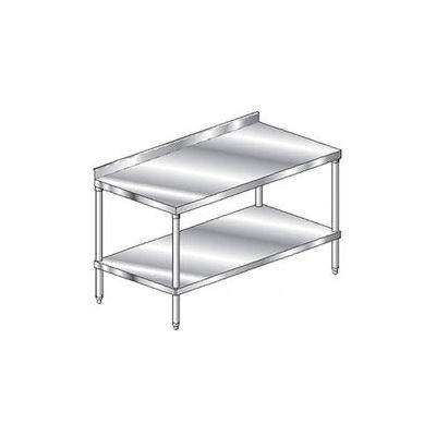 Aero Manufacturing 304 Table en acier inoxydable, 96 x 36 », sous étagère, dosseret 2-3/4 », calibre 14