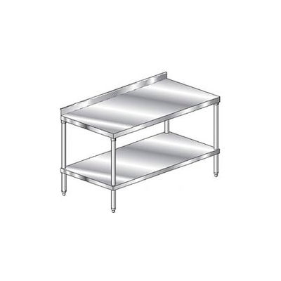 Aero Manufacturing 3TSS-36144 16 Ga Workbench 304 Stainless Steel 2-3/4" Backsplash & Shelf 144 x 36