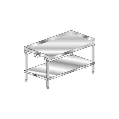 Aero Manufacturing 4EG-2424 16 Ga Equipment Stand 430 Stainless - 2" Backsplash Galv Leg/Shelf 24x24