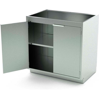 AERO inox Base Cabinet BC-1201, 2 portes battantes, 1 tablette, 36" L x 21 « P x 36" H