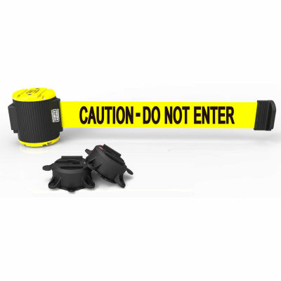 Banner Stakes Magnetic Wall Mount Barrier, ceinture jaune de 30' « Caution-Do Not Enter »