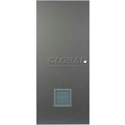 CECO Hollow Steel Security Door 36"W X 84"H, 12"W X 12"H Louver, Cylindrical Prep, SteelCraft Hinge