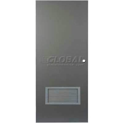CECO Hollow Steel Security Door 48"W X 84"H, 24"W X 12"H Louver, Mortise Prep, SteelCraft Hinge