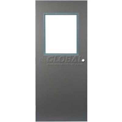 CECO Hollow Steel Security Door, Half Glass, Mortise Prep, Curries Hinge, 16 Ga, 32"W X 80"H