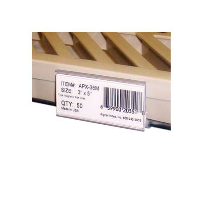 Porte étiquette métallique rayonnages (W / Mats), 3 "x 1-5/16", claire (25 pcs/paquet)