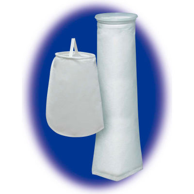 Soudée liquide sac filtre feutre Polyester, 7-1/16 "X 32", 10 microns, bride en plastique - Pkg 50 - Qté par paquet : 50