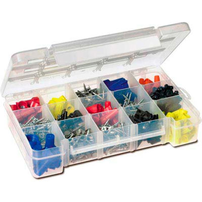 Akro-Mils Small Clear Dividable Storage Case 05705, 8-5/8x5-1/8x1-5/8 - Pkg Qty 12
