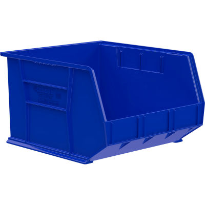 Akro-Mils® AkroBin® Bac empilable et suspendu en plastique, 16-1/2 po L x 18 po L x 11 po H, bleu - Qté par paquet : 3